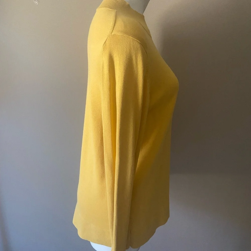 Old Navy Women’s Mustard Knit Long Sleeve Mock Neck Cotton Blend Sweater Size XL